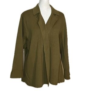 J. Jill Olive Green Open Front Knit Cardigan - XL
